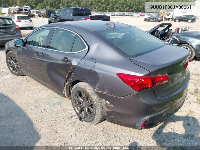 19UUB1F36JA800611 2018 Acura Tlx