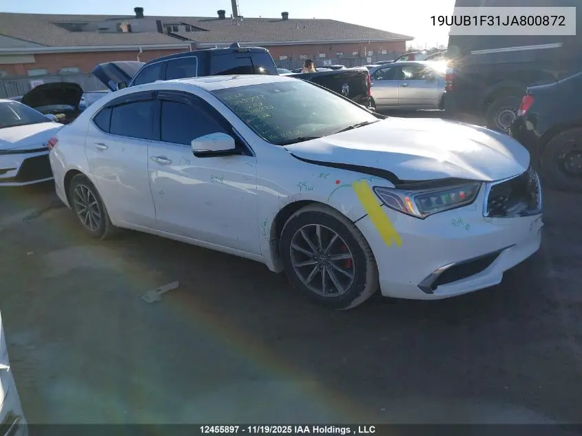 19UUB1F31JA800872 2018 Acura Tlx