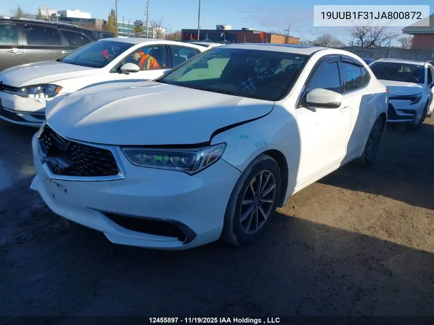 19UUB1F31JA800872 2018 Acura Tlx
