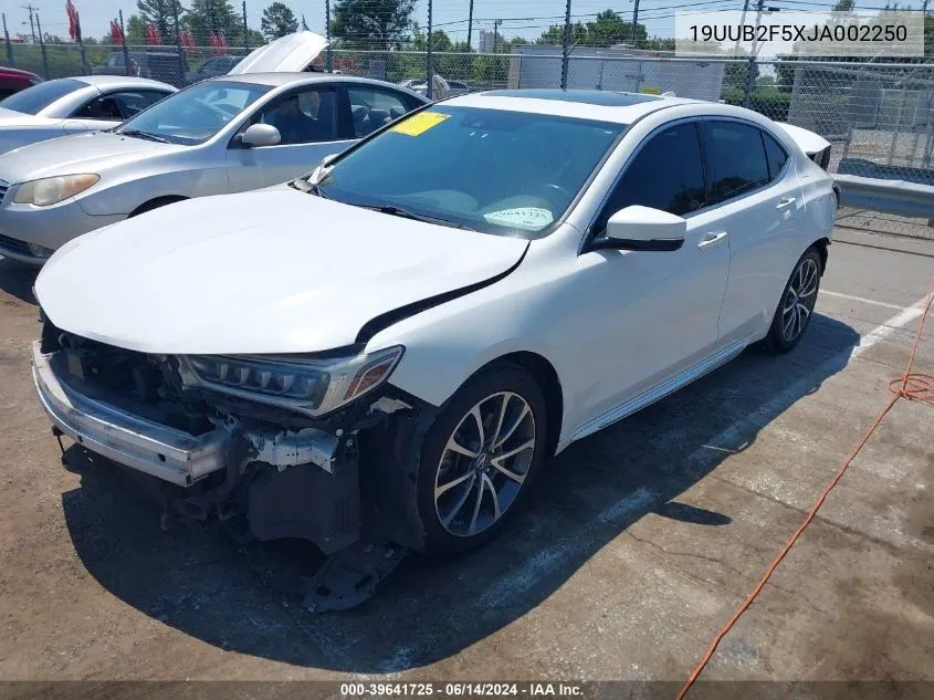 19UUB2F5XJA002250 2018 Acura Tlx Tech Pkg