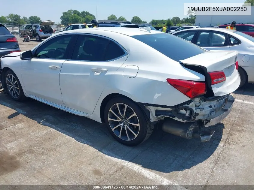 19UUB2F5XJA002250 2018 Acura Tlx Tech Pkg