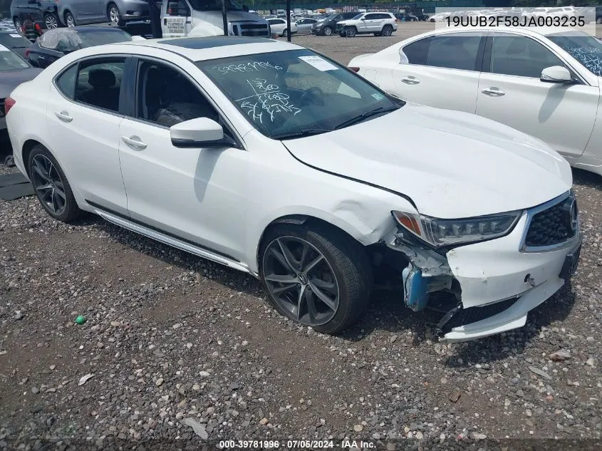 19UUB2F58JA003235 2018 Acura Tlx Tech Pkg