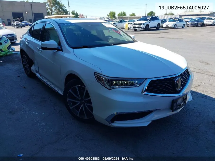 19UUB2F55JA006027 2018 Acura Tlx Tech Pkg