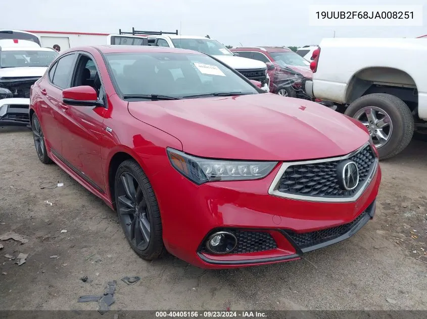 19UUB2F68JA008251 2018 Acura Tlx Tech+A/Tch+Ar