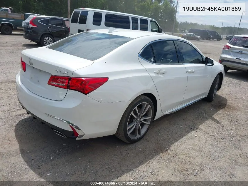 19UUB2F45KA001869 2019 Acura Tlx Tech Pkg