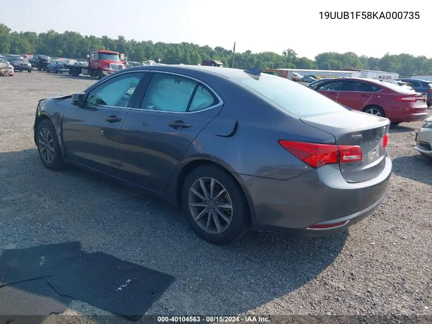 19UUB1F58KA000735 2019 Acura Tlx Tech Pkg