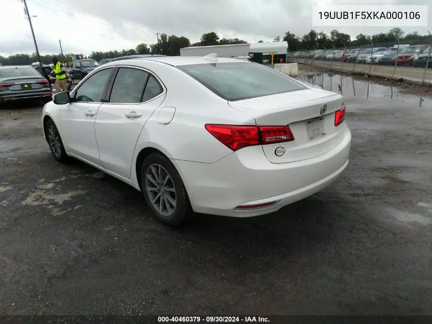 19UUB1F5XKA000106 2019 Acura Tlx Tech Pkg