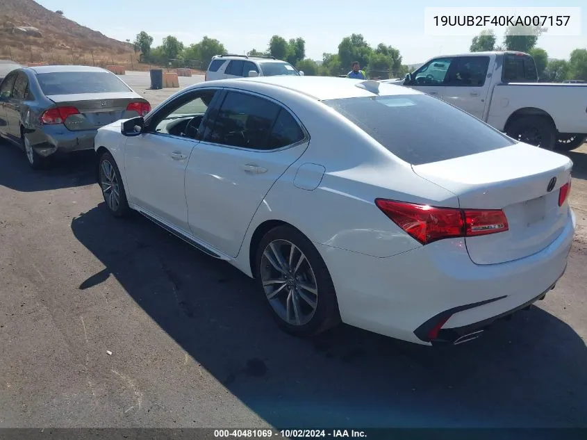 19UUB2F40KA007157 2019 Acura Tlx Tech Pkg