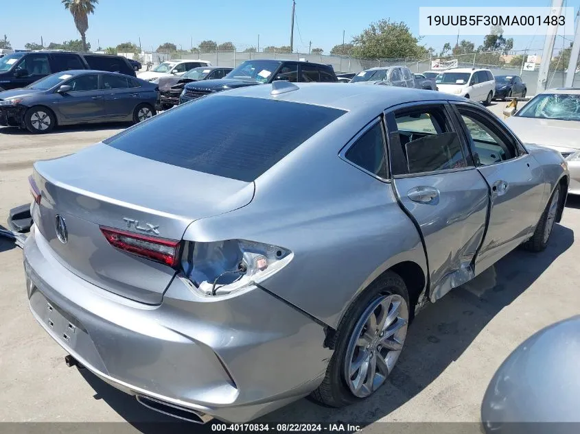 19UUB5F30MA001483 2021 Acura Tlx Standard