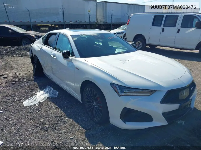 19UUB7F07MA000476 2021 Acura Tlx Type S