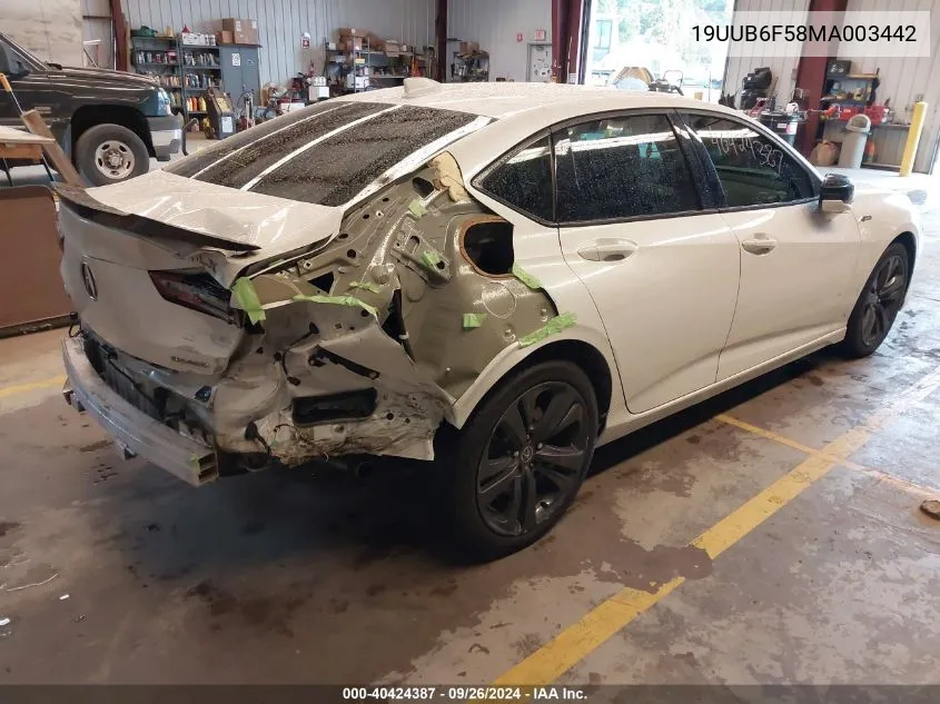 19UUB6F58MA003442 2021 Acura Tlx A-Spec Package