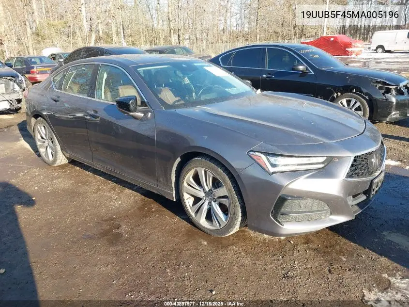 19UUB5F45MA005196 2021 Acura Tlx Technology Package