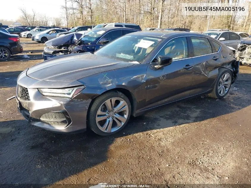19UUB5F45MA005196 2021 Acura Tlx Technology Package