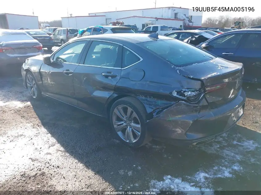 19UUB5F45MA005196 2021 Acura Tlx Technology Package
