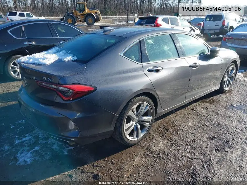 19UUB5F45MA005196 2021 Acura Tlx Technology Package