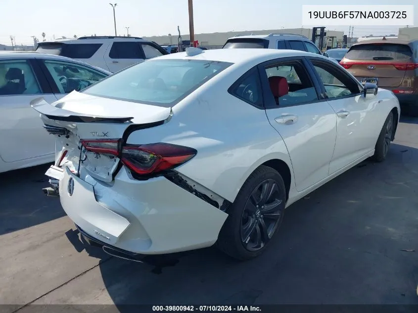 19UUB6F57NA003725 2022 Acura Tlx A-Spec Package