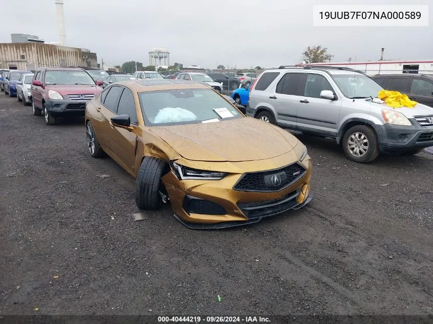 19UUB7F07NA000589 2022 Acura Tlx Type S