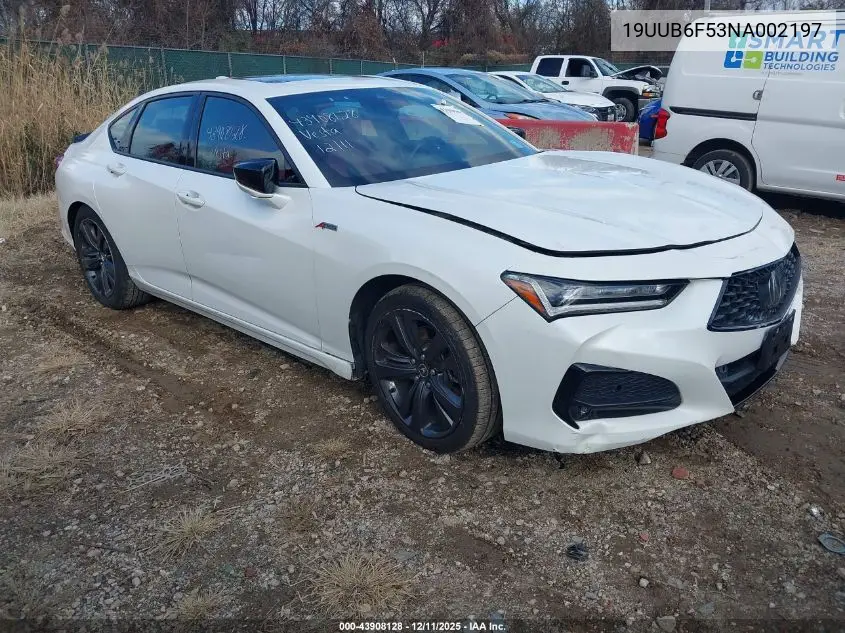 19UUB6F53NA002197 2022 Acura Tlx A-Spec Package
