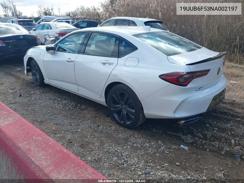 19UUB6F53NA002197 2022 Acura Tlx A-Spec Package