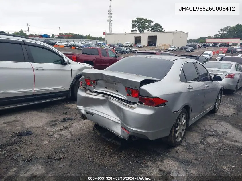 2006 Acura Tsx VIN: JH4CL96826C006412 Lot: 40331328