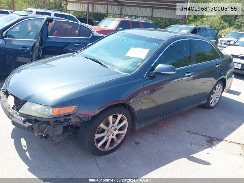 2007 Acura Tsx VIN: JH4CL96817C005155 Lot: 40160814