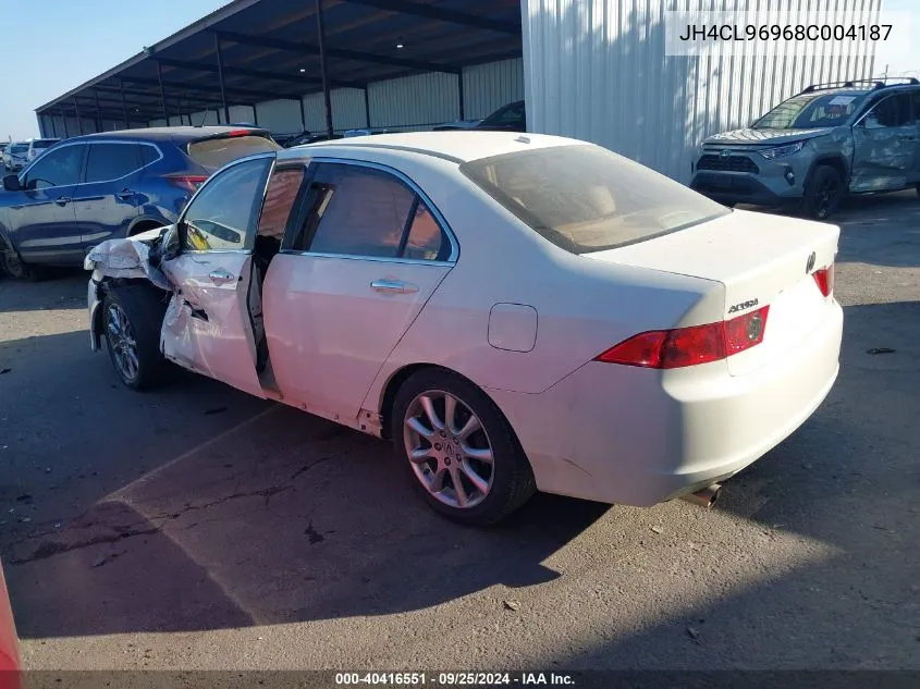 2008 Acura Tsx VIN: JH4CL96968C004187 Lot: 40416551