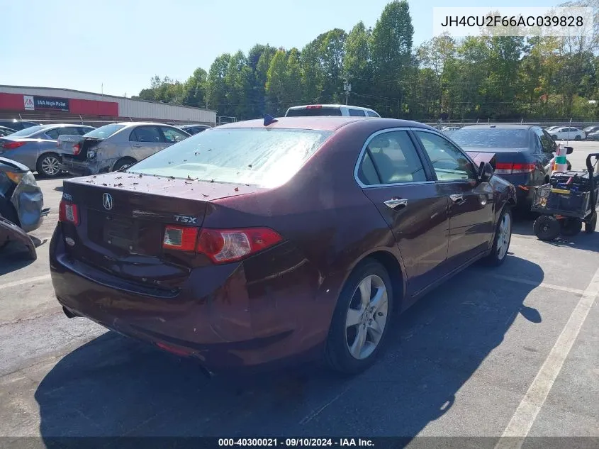 2010 Acura Tsx 2.4 VIN: JH4CU2F66AC039828 Lot: 40300021