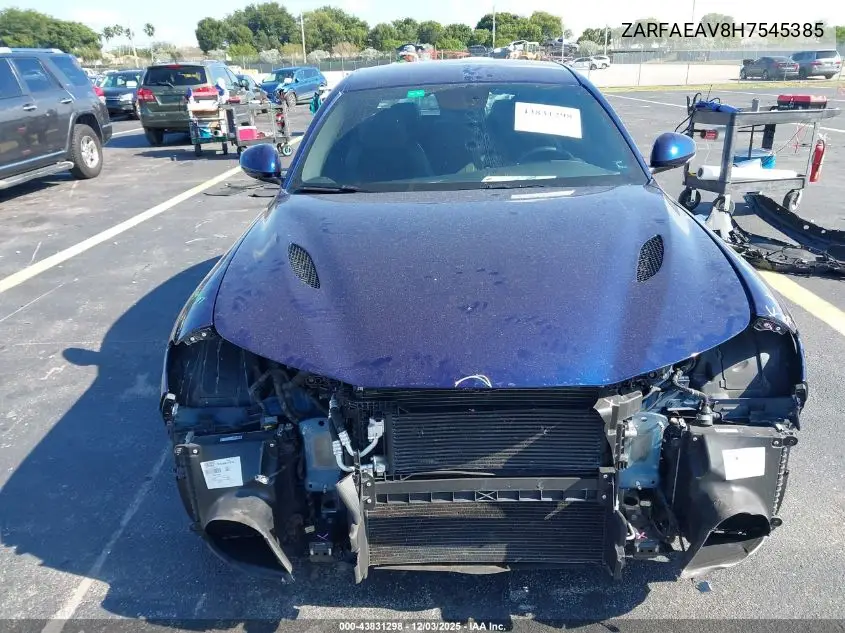 ZARFAEAV8H7545385 2017 Alfa Romeo Giulia Quadrifoglio Rwd