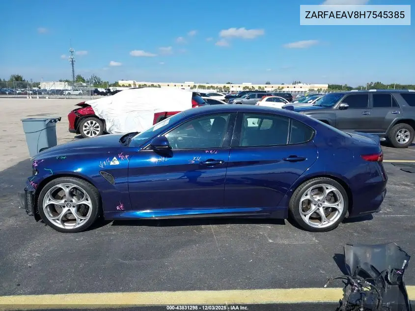 ZARFAEAV8H7545385 2017 Alfa Romeo Giulia Quadrifoglio Rwd