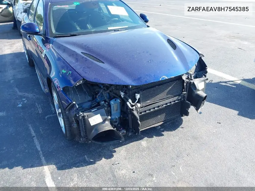 ZARFAEAV8H7545385 2017 Alfa Romeo Giulia Quadrifoglio Rwd