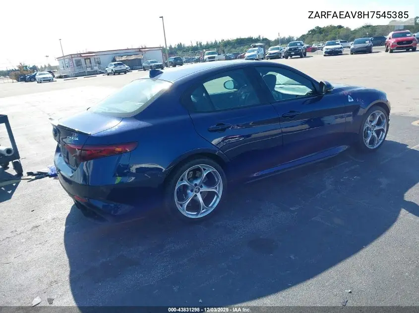 ZARFAEAV8H7545385 2017 Alfa Romeo Giulia Quadrifoglio Rwd
