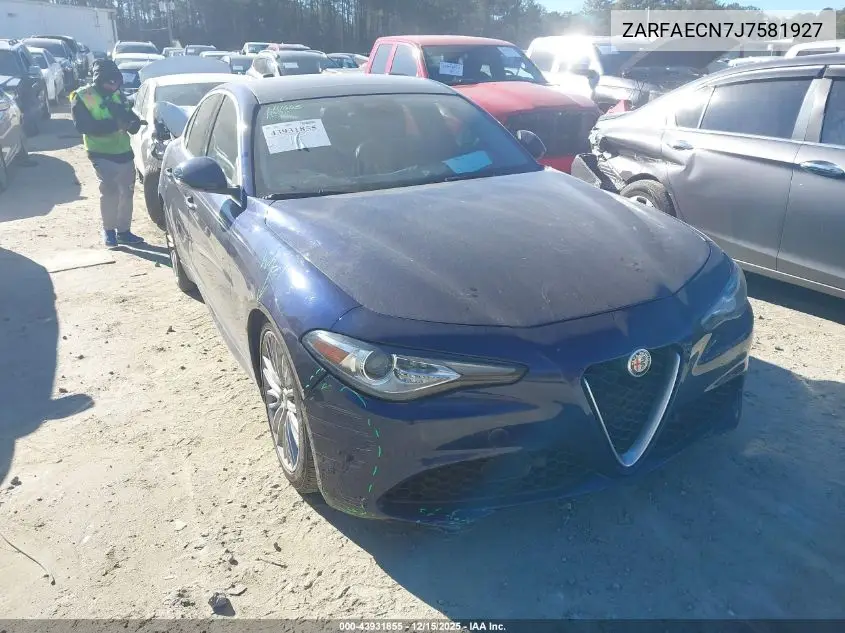 ZARFAECN7J7581927 2018 Alfa Romeo Giulia Ti Lusso Rwd
