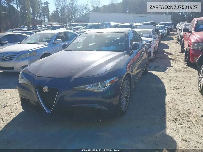 ZARFAECN7J7581927 2018 Alfa Romeo Giulia Ti Lusso Rwd