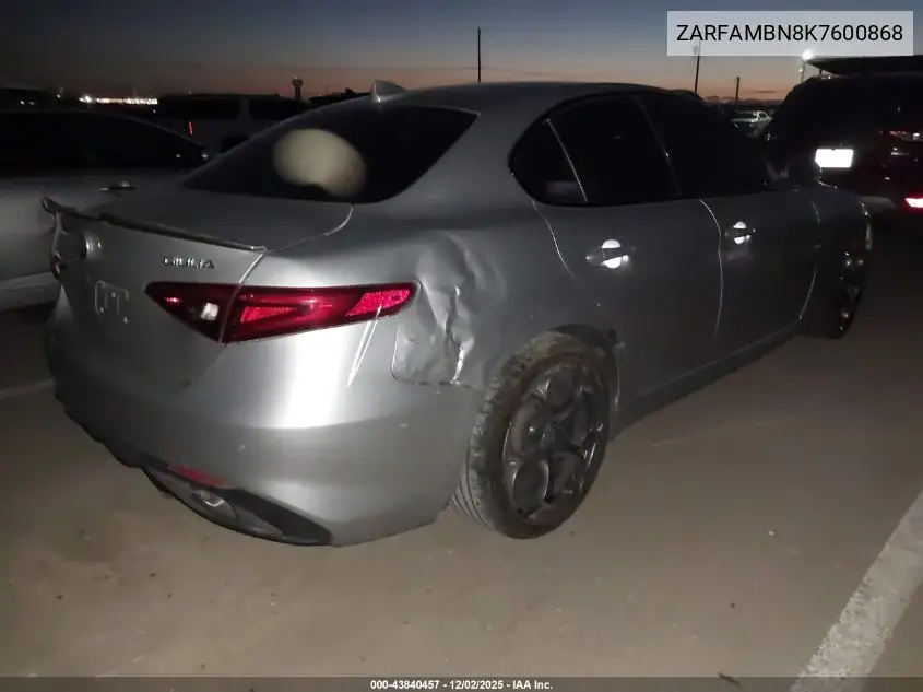 ZARFAMBN8K7600868 2019 Alfa Romeo Giulia Ti Sport Rwd
