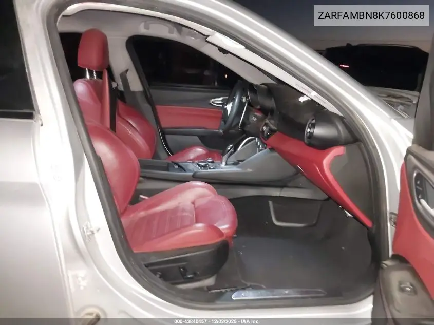 ZARFAMBN8K7600868 2019 Alfa Romeo Giulia Ti Sport Rwd
