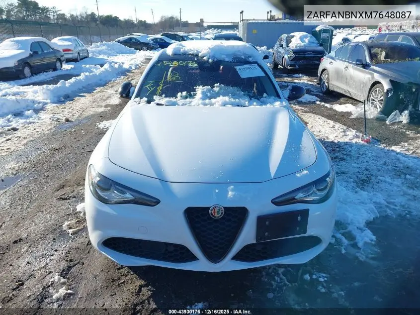 ZARFANBNXM7648087 2021 Alfa Romeo Giulia Ti Awd