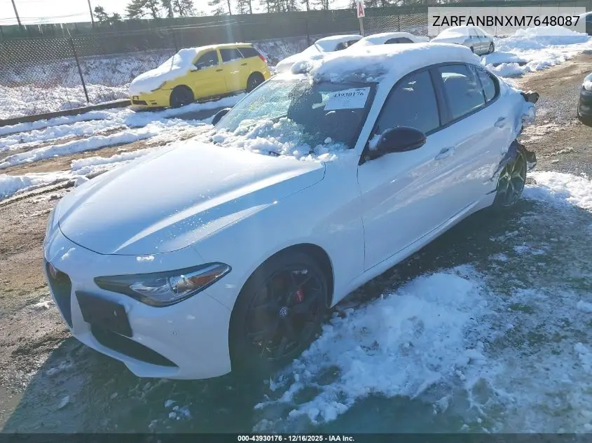 ZARFANBNXM7648087 2021 Alfa Romeo Giulia Ti Awd