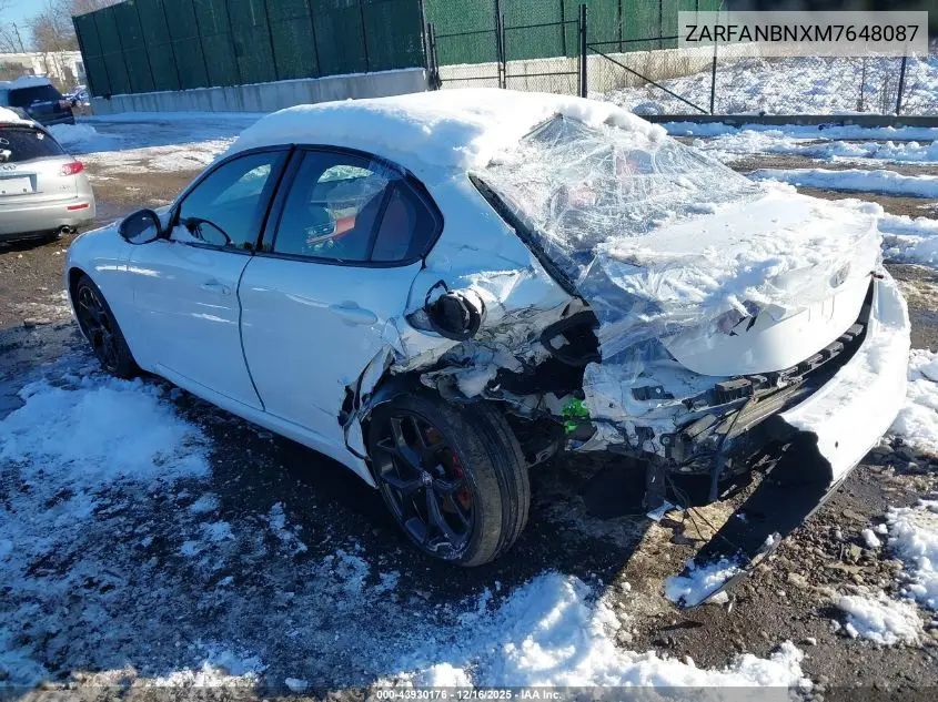 ZARFANBNXM7648087 2021 Alfa Romeo Giulia Ti Awd