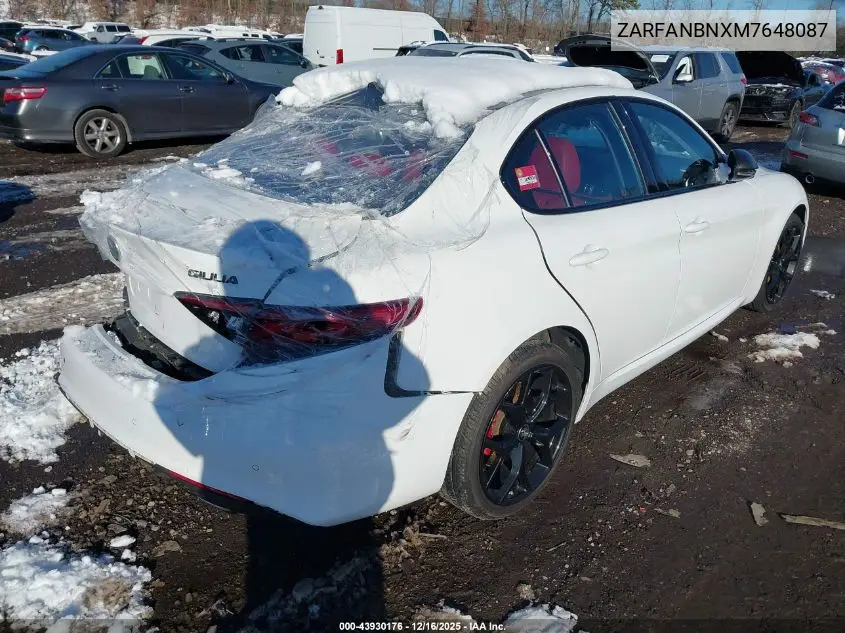 ZARFANBNXM7648087 2021 Alfa Romeo Giulia Ti Awd