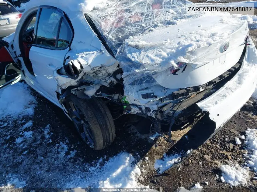 ZARFANBNXM7648087 2021 Alfa Romeo Giulia Ti Awd