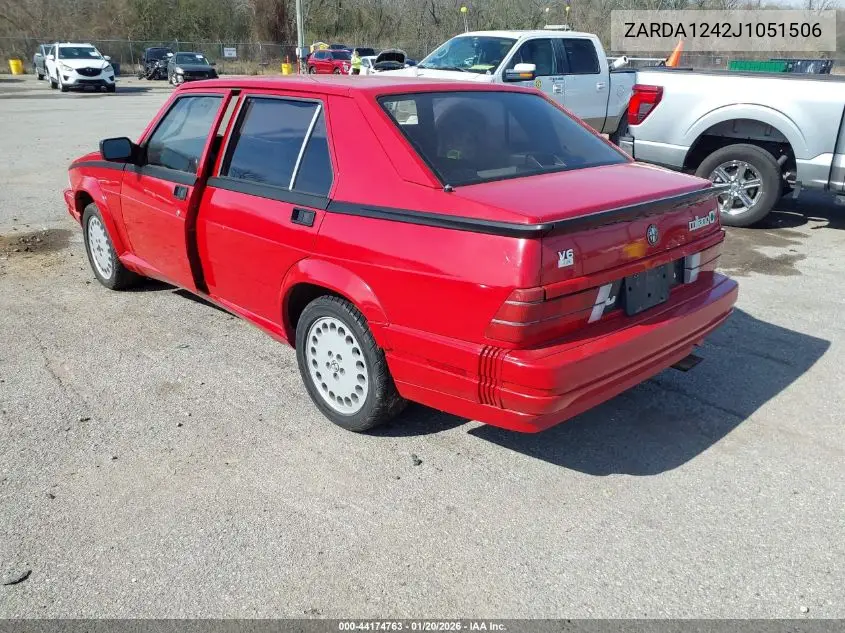 1988 Alfa Romeo Milano Green VIN: ZARDA1242J1051506 Lot: 44174763