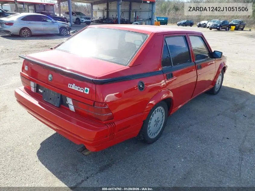 1988 Alfa Romeo Milano Green VIN: ZARDA1242J1051506 Lot: 44174763