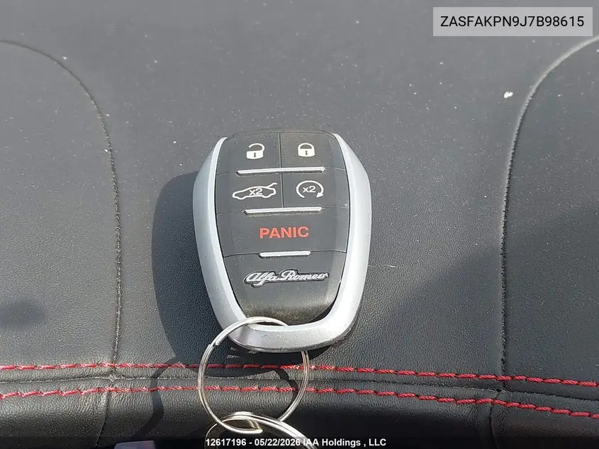2018 Alfa Romeo Stelvio VIN: ZASFAKPN9J7B98615 Lot: 12617196