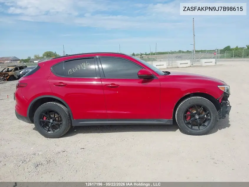 2018 Alfa Romeo Stelvio VIN: ZASFAKPN9J7B98615 Lot: 12617196