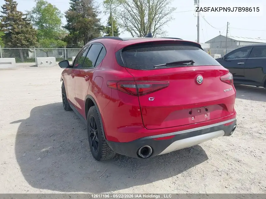 2018 Alfa Romeo Stelvio VIN: ZASFAKPN9J7B98615 Lot: 12617196