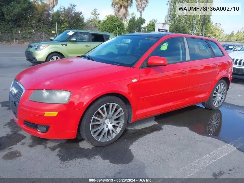 2006 Audi A3 2.0T VIN: WAUMF78P36A002710 Lot: 39494519