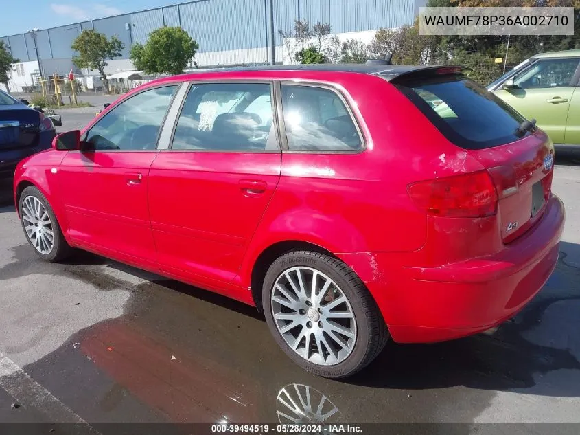 2006 Audi A3 2.0T VIN: WAUMF78P36A002710 Lot: 39494519