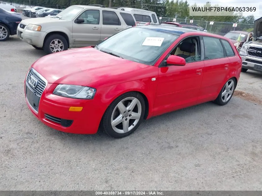 WAUHF78P46A063369 2006 Audi A3 2.0T