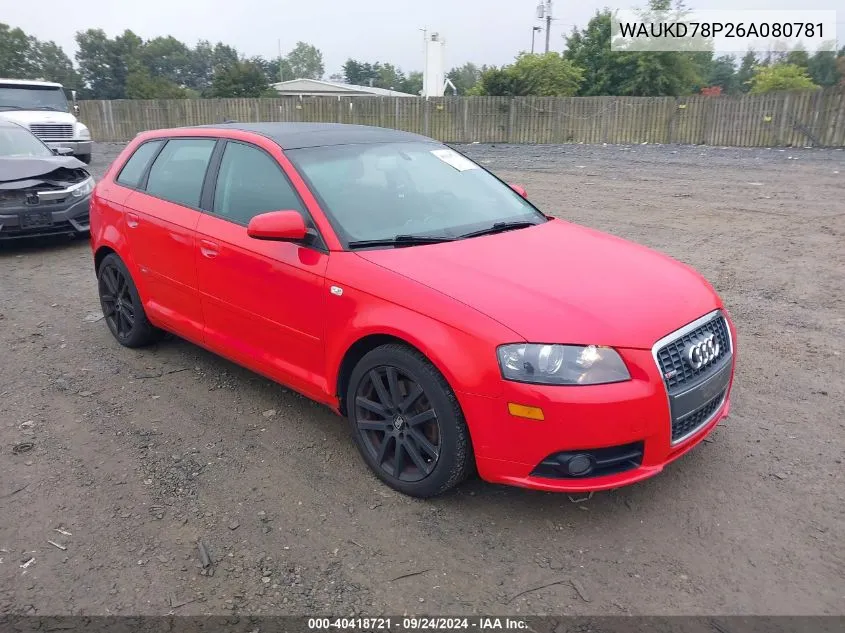 WAUKD78P26A080781 2006 Audi A3 3.2 S Line