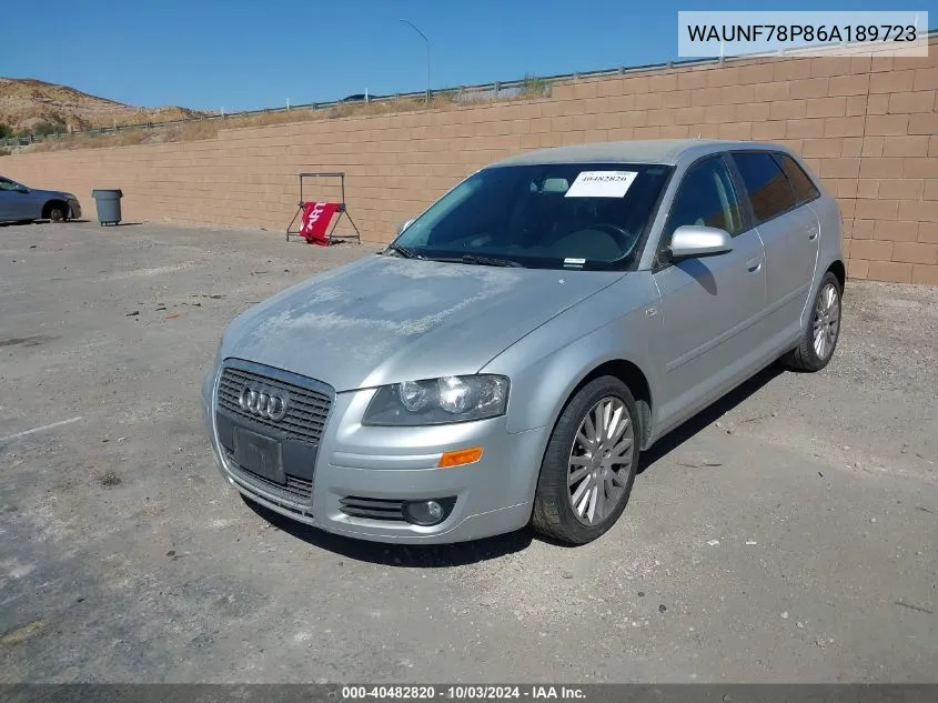 WAUNF78P86A189723 2006 Audi A3 2.0 Premium